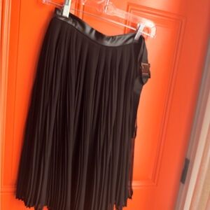 Elegant Black Pleated Overskirt